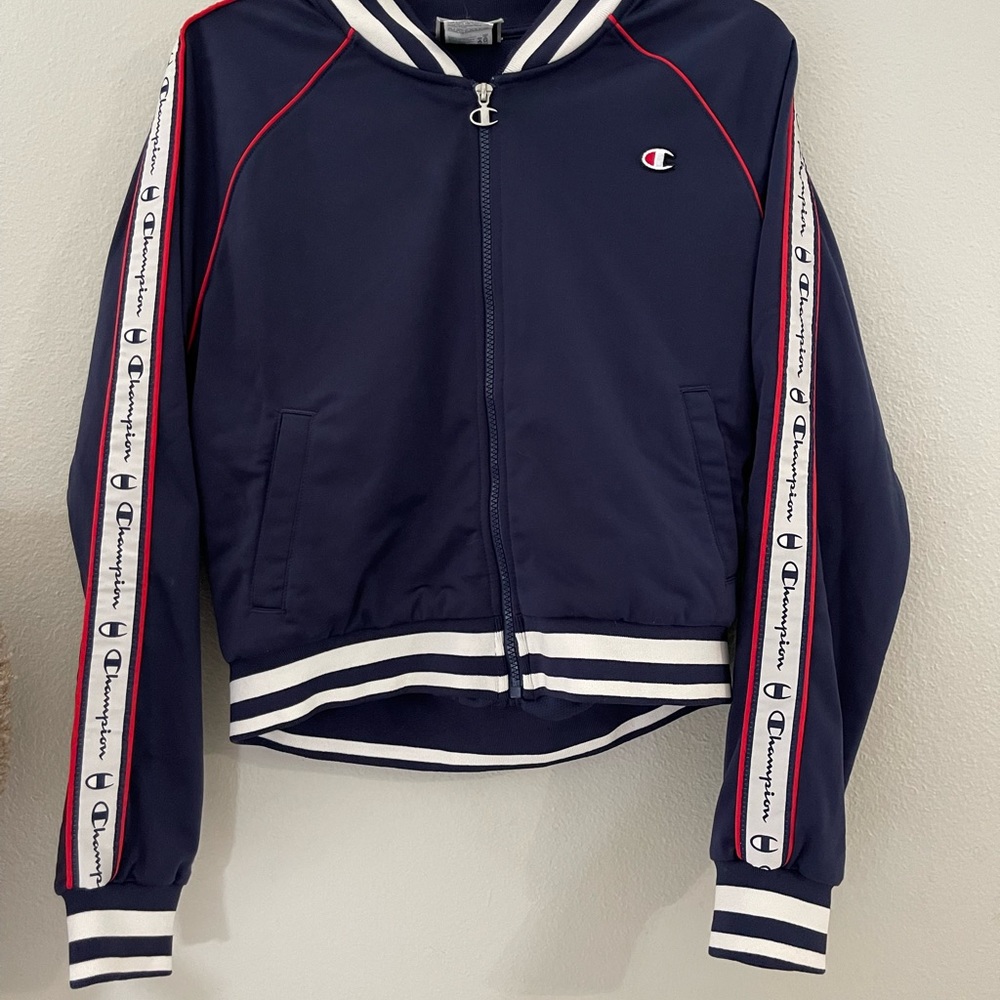 CHAMPION CLASSIC BLUE SATIN BASEBALL JACKET